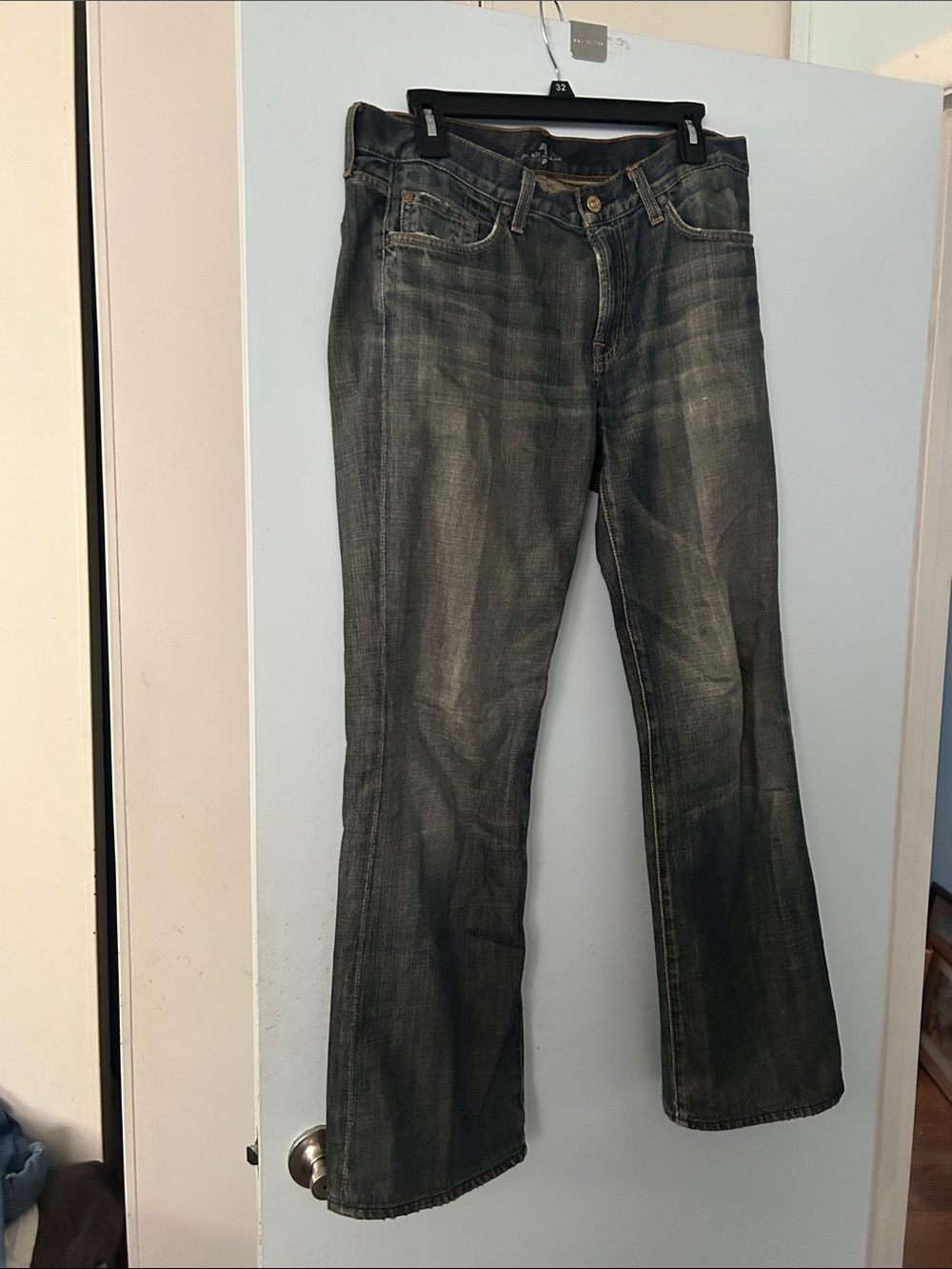 Men's Dark Gray Faded Jeans